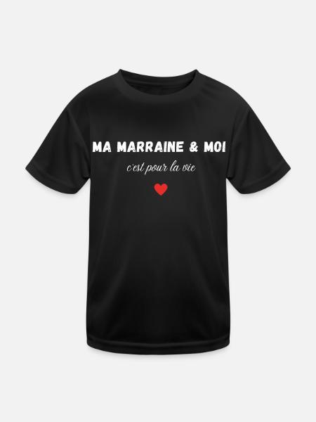 ma marraine et moi - t-shirt assorti - T-shirt sport Enfant - noir - Devant