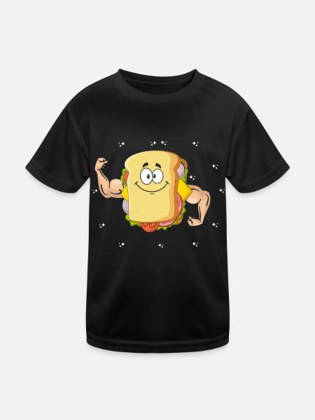 Musculation Sandwich Fitness Gym Food - T-shirt sport Enfant - noir - Devant