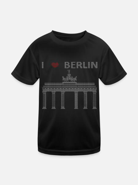J’adore Berlin ASCII - T-shirt sport Enfant - noir - Devant
