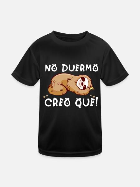 Paresseux disant sommeil Ne pensez pas que le sommeil paresseux - T-shirt sport Enfant - noir - Devant