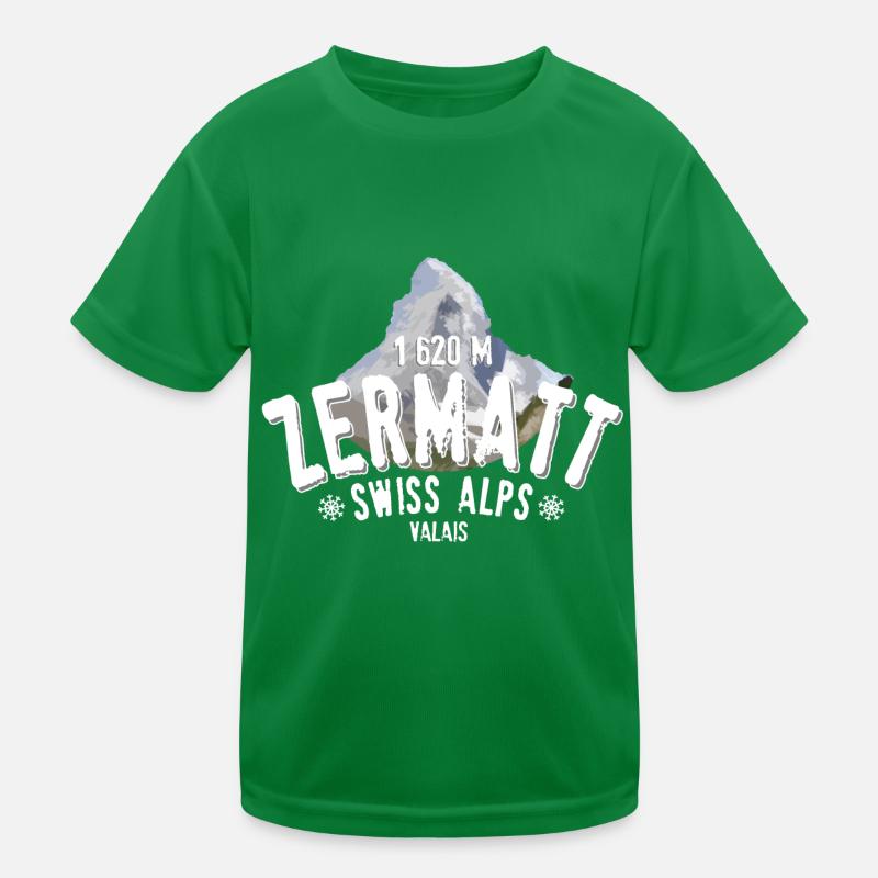 Zermatt Schweizer Alpen Kinder Funktions-T-Shirt