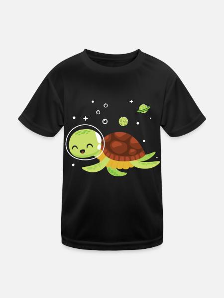 Drôle de tortue de mer Tortue de mer Eau de mer - T-shirt sport Enfant - noir - Devant