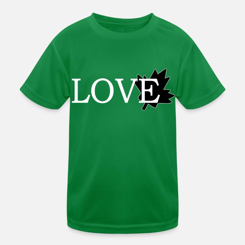 Love Maple Leaf of Canada Kids Functional T-Shirt