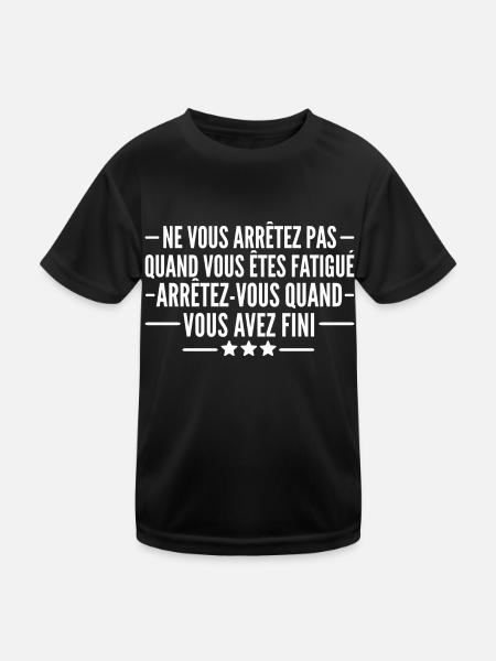 citation motivation - T-shirt sport Enfant - noir - Devant