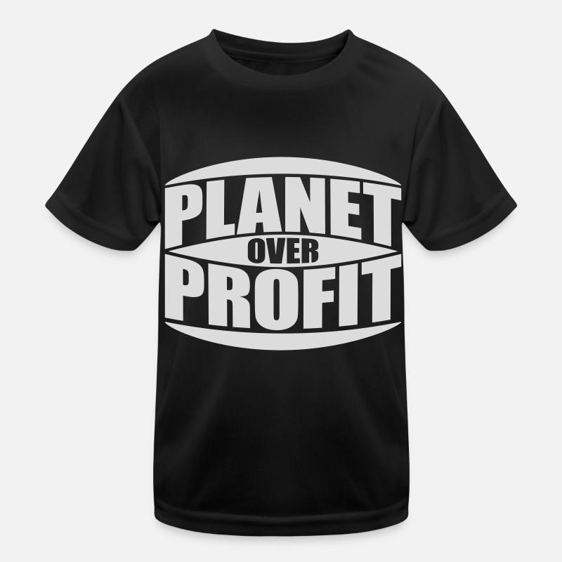 planet over profit quote Kids Functional T-Shirt