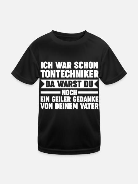 Toningenieur Tontechnik Tontechniker - Kinder Funktions-T-Shirt - Schwarz - Vorne