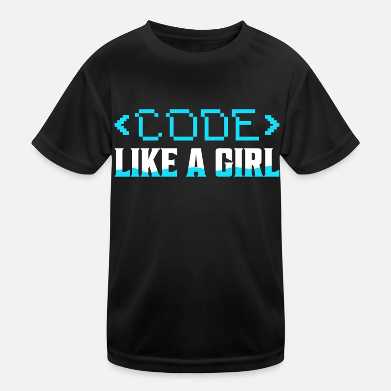 Code Like A Girl Coding Programmer Kids Functional T-Shirt