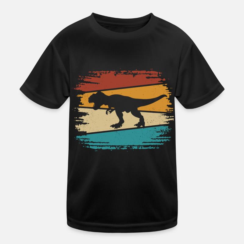 T Rex - Kinder Funktions-T-Shirt - Schwarz
