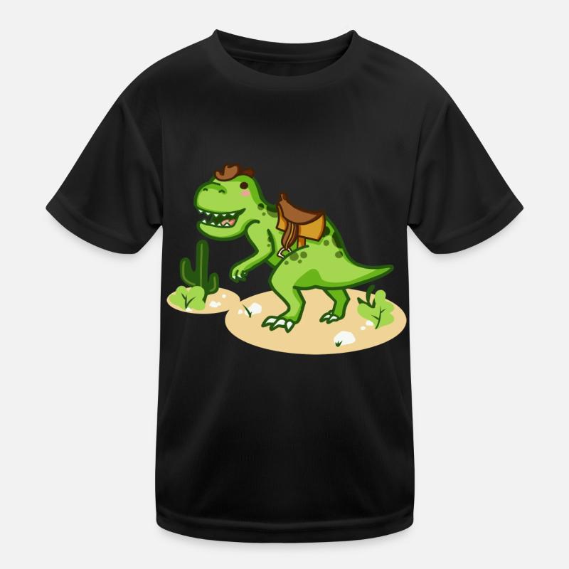 Cowboy T-Rex avec petit chapeau et selle T-shirt sport Enfant