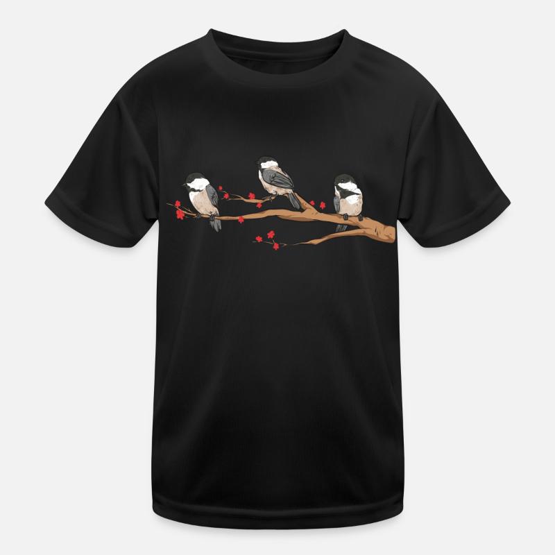 Bird Chickadee Bird Watching Kids Functional T-Shirt