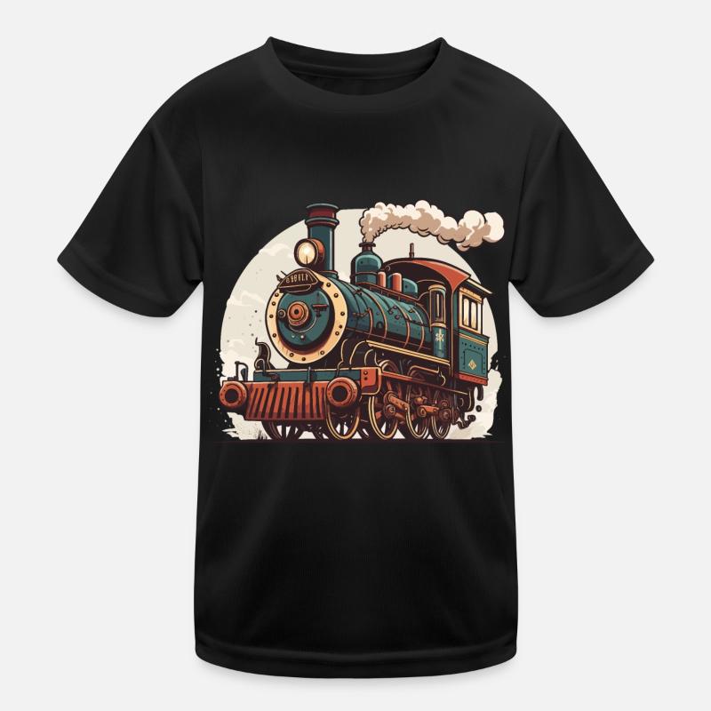 Steam Train Journey Kids Functional T-Shirt