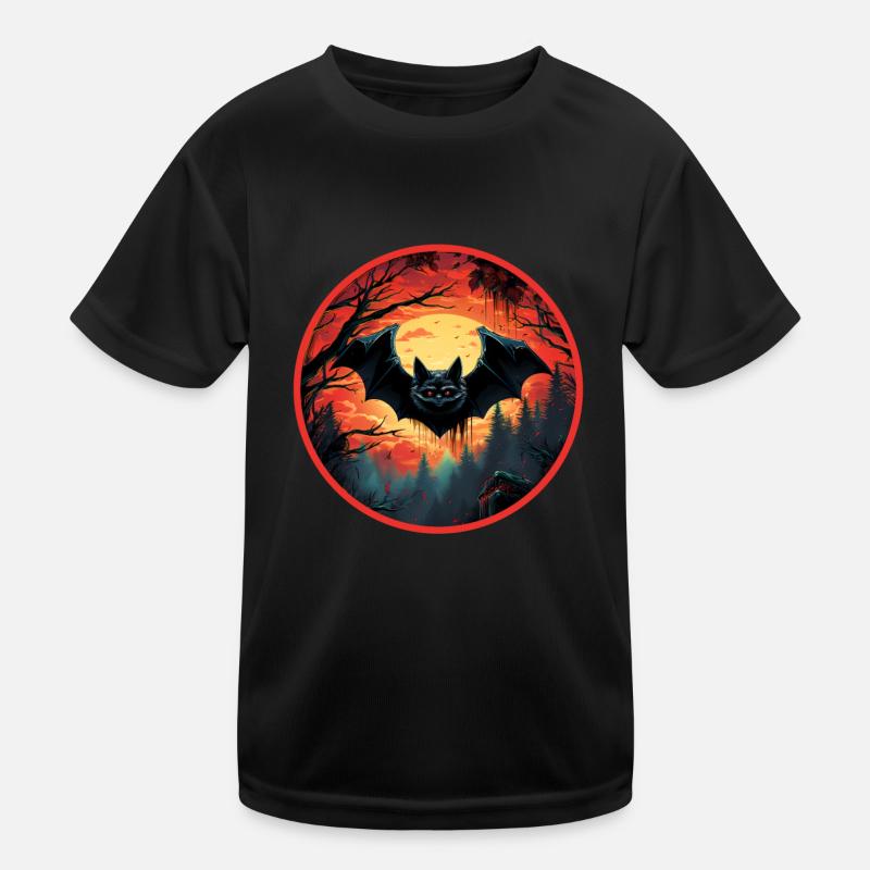 Bats Bat Flying Foxes Halloween Kids Functional T-Shirt