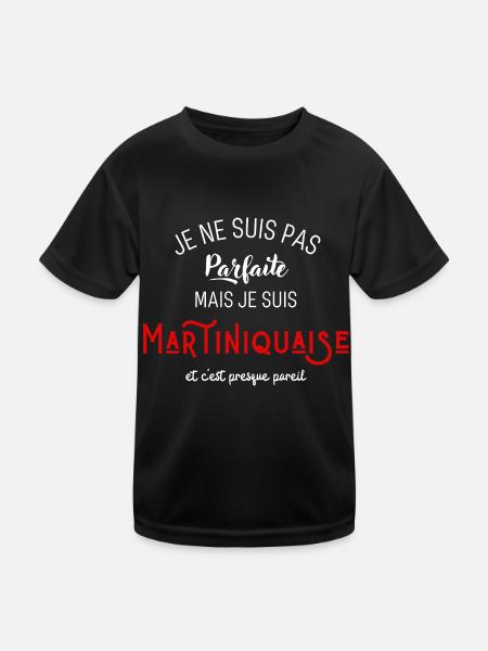 Pas parfaite mais martiniquaise - T-shirt sport Enfant - noir - Devant