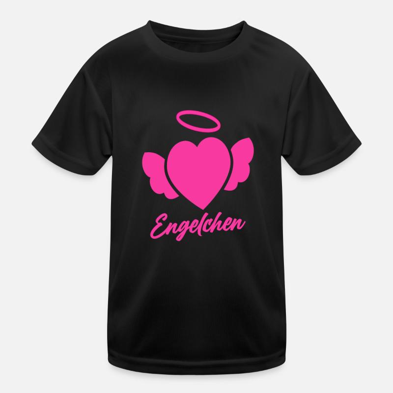 Engelchen mit Herz und Heiligenschein Kinder Funktions-T-Shirt