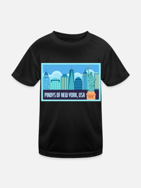 New Yorker Fil-Am Design für stolze Pinoys - Kinder Funktions-T-Shirt - Schwarz