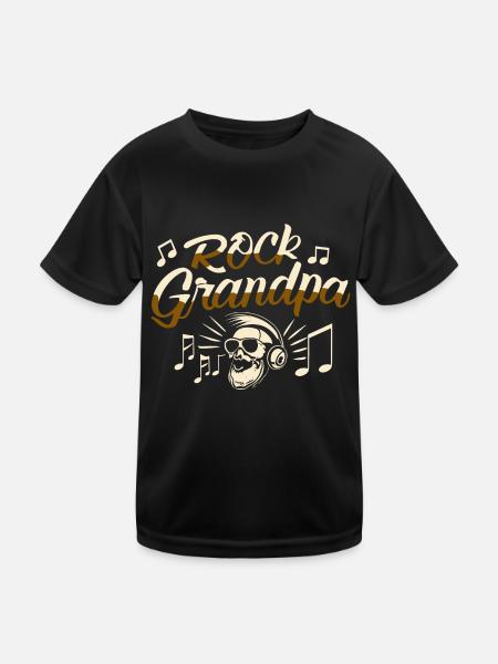 Rock Grandpa Alt Rocker Opa Musikliebhaber - Kinder Funktions-T-Shirt - Schwarz - Vorne