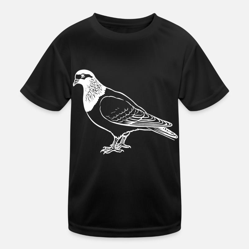 Taube Hand gezeichnet Vogel Kinder Funktions-T-Shirt