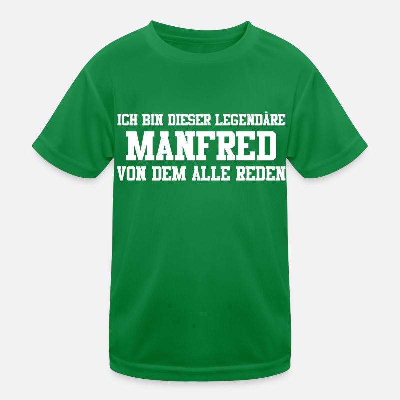 Manfred Name Design Kinder Funktions-T-Shirt