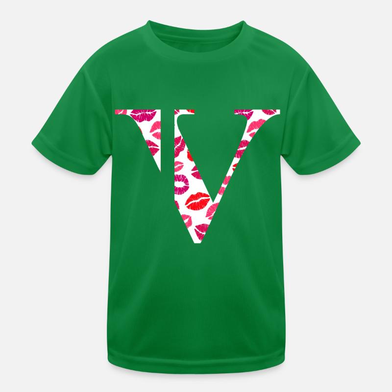 Buchstabe v Küsse Kinder Funktions-T-Shirt