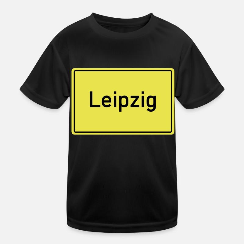 Town sign Leipzig Kids Functional T-Shirt