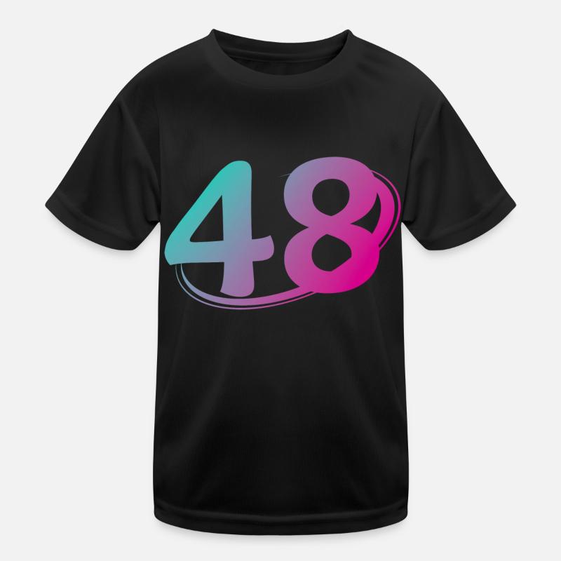Nummer 48 mehrfarbig Kinder Funktions-T-Shirt