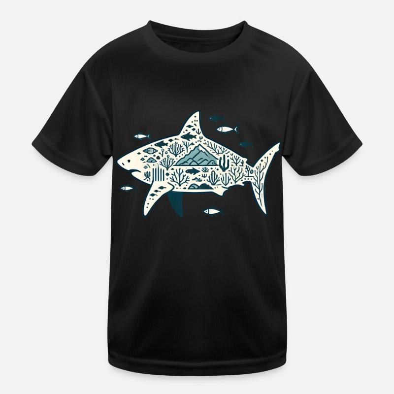 Haifisch Kinder Funktions-T-Shirt
