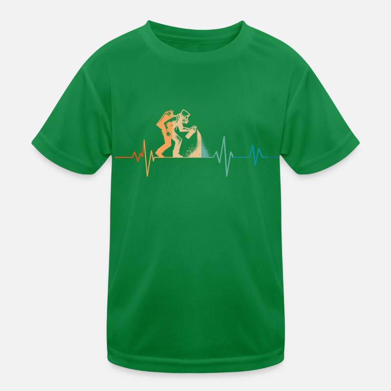 Retro Herzschlag Graffiti Kinder Funktions-T-Shirt