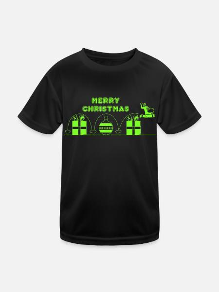 Weihnachtsmann, Videospiel - Kinder Funktions-T-Shirt - Schwarz - Vorne
