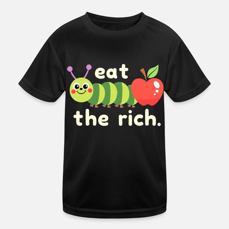 Hungry Worm - Kawaii Caterpillar Kids Functional T-Shirt