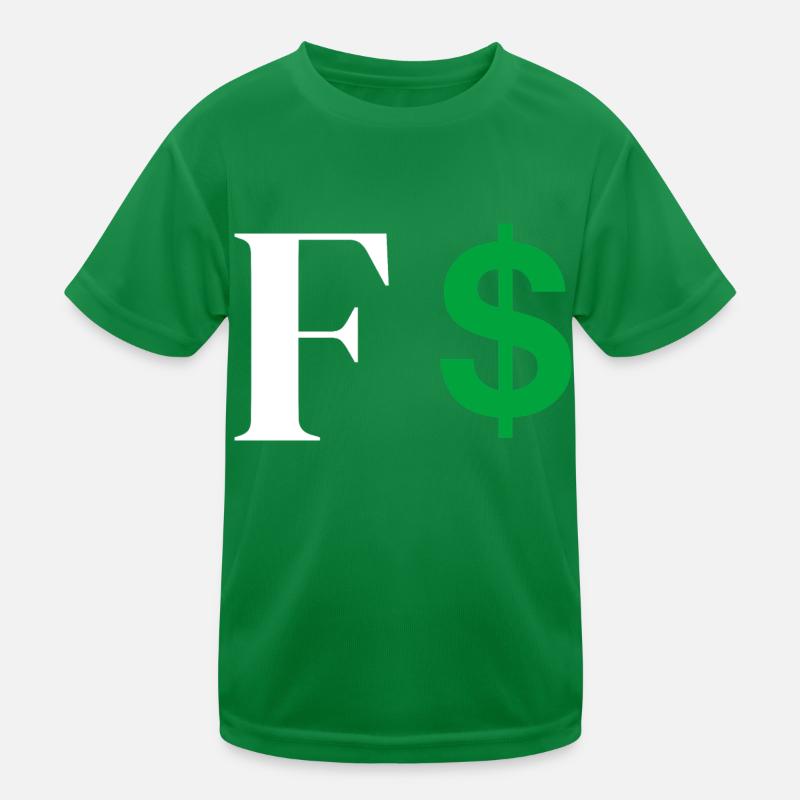 Buchstabe f Dollar Kinder Funktions-T-Shirt