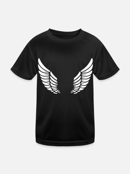 flügel - Kinder Funktions-T-Shirt - Schwarz - Vorne