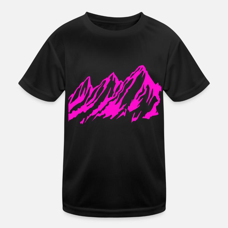 Berge - Berg - Kinder Funktions-T-Shirt - Schwarz