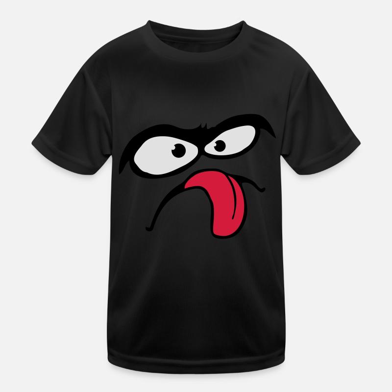 Sourcils épais Visage comique Langue Sortir T-shirt sport Enfant