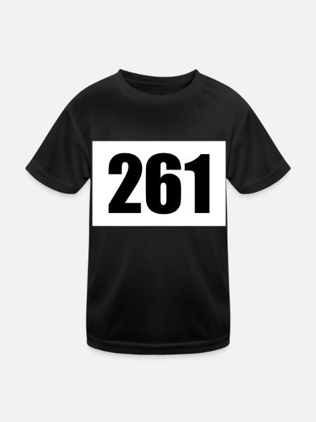 Startnummer 261 - Kinder Funktions-T-Shirt - Schwarz - Vorne