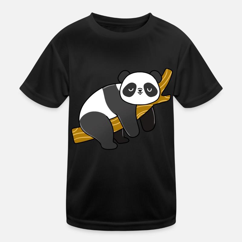 Panda sleeping on a branch Kids Functional T-Shirt