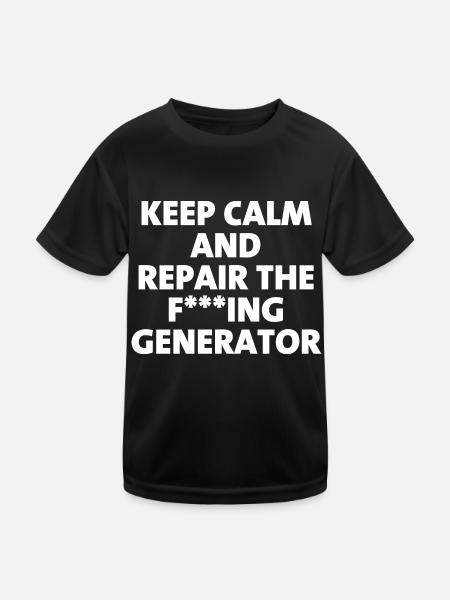 Restez calme et réparez le générateur - T-shirt sport Enfant - noir - Devant