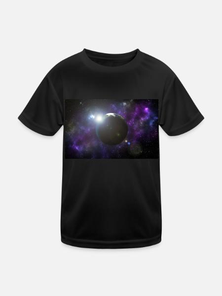 Sonnenschein und Erde - Kinder Funktions-T-Shirt - Schwarz - Vorne