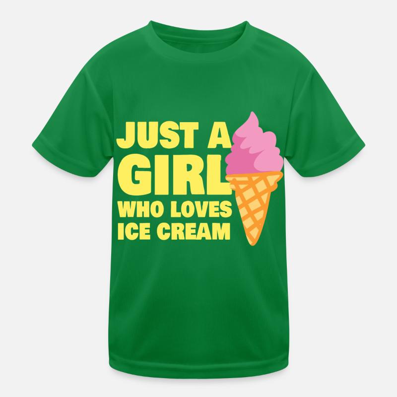 Juste une fille qui aime la crème glacée drôle de crème glacée T-shirt sport Enfant