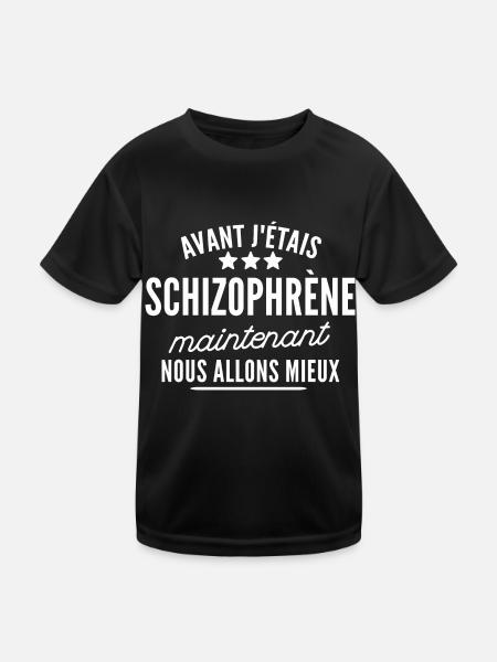 avant j étais schizophrène - T-shirt sport Enfant - noir - Devant