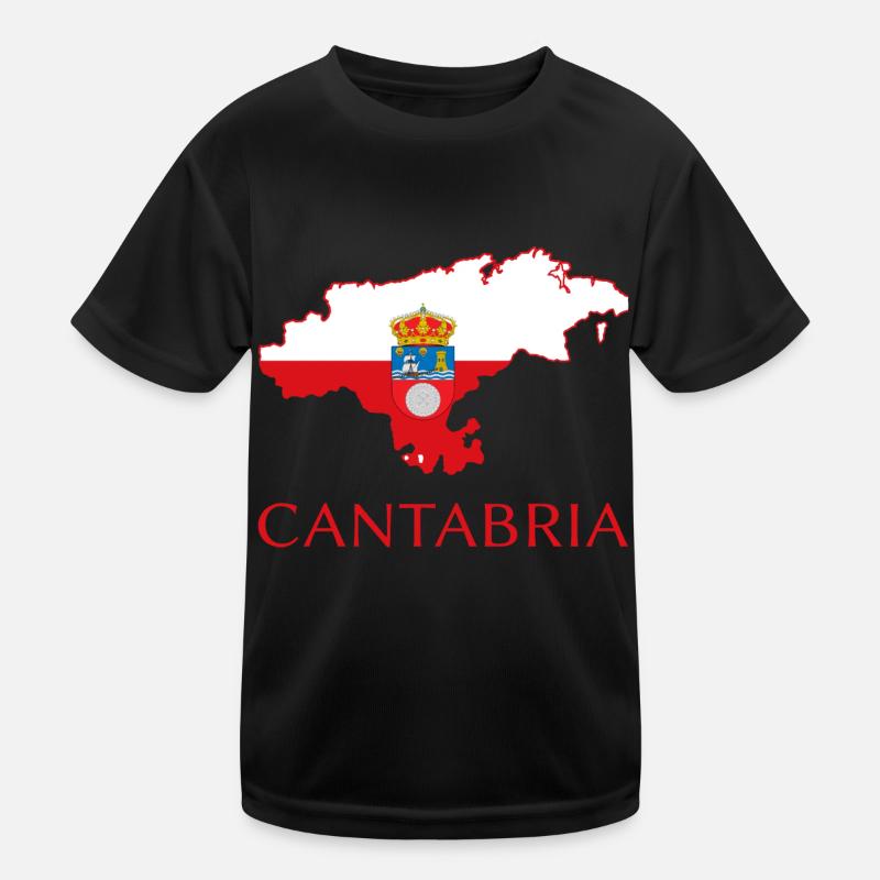 Kantabrien - Kinder Funktions-T-Shirt - Schwarz