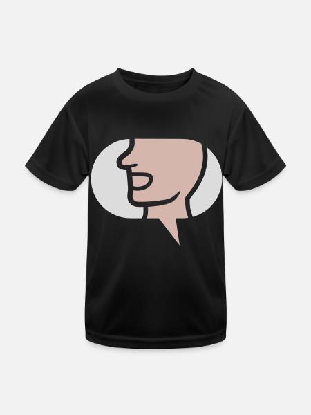 Quatschen einfaches Symbol Sprechblase - Kinder Funktions-T-Shirt - Schwarz - Vorne