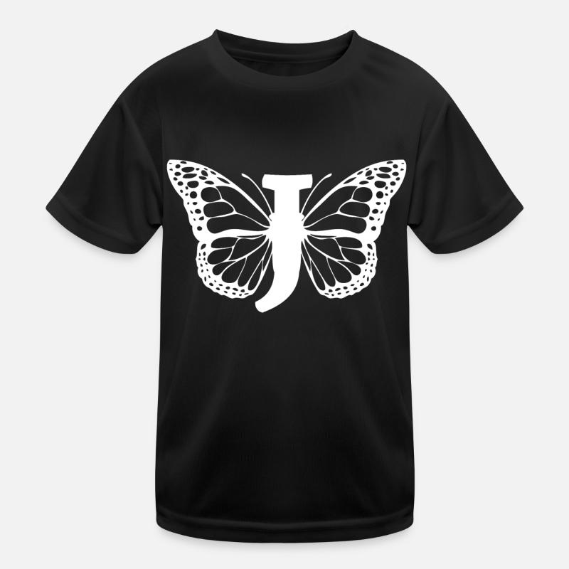 Buchstabe J Schmetterling Kinder Funktions-T-Shirt