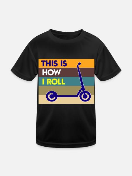 E-Scooter Roller Scooter - T-shirt sport Enfant - noir - Devant