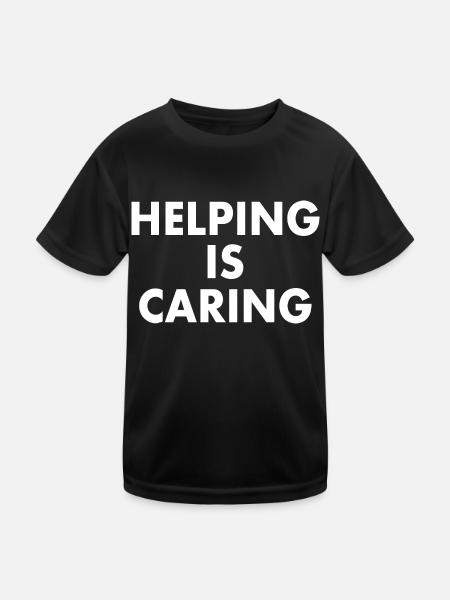 Helping is caring - Kids Functional T-Shirt - black - Front