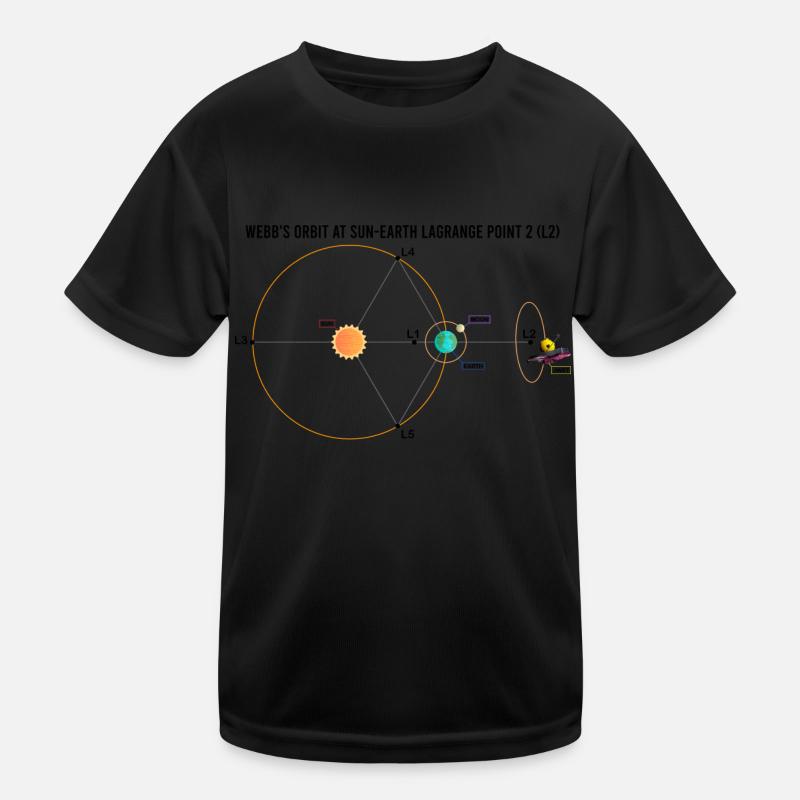 Webb Telescope JWST Schematic L2 Point Orbit Kids Functional T-Shirt