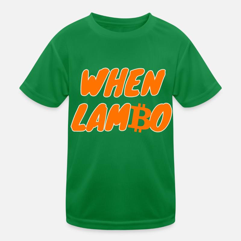 Krypto When Lambo BTC Bitcoin 2 Kinder Funktions-T-Shirt