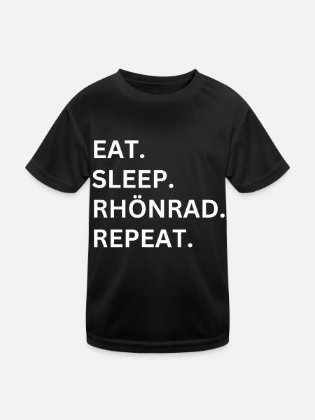 Rhönrad - Kinder Funktions-T-Shirt - Schwarz - Vorne