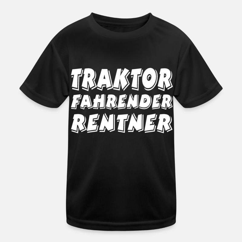 Traktor - Kinder Funktions-T-Shirt - Schwarz
