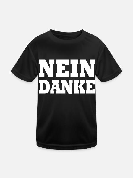 Nein danke - Kinder Funktions-T-Shirt - Schwarz - Vorne