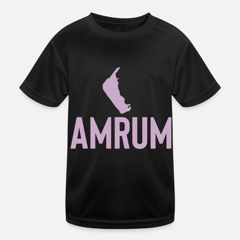 Amrum, Insel, Urlaub - Kinder Funktions-T-Shirt - Schwarz